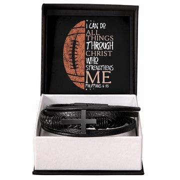 I Can Do All Things  Cross Bracelet with Message Card and Gift Box