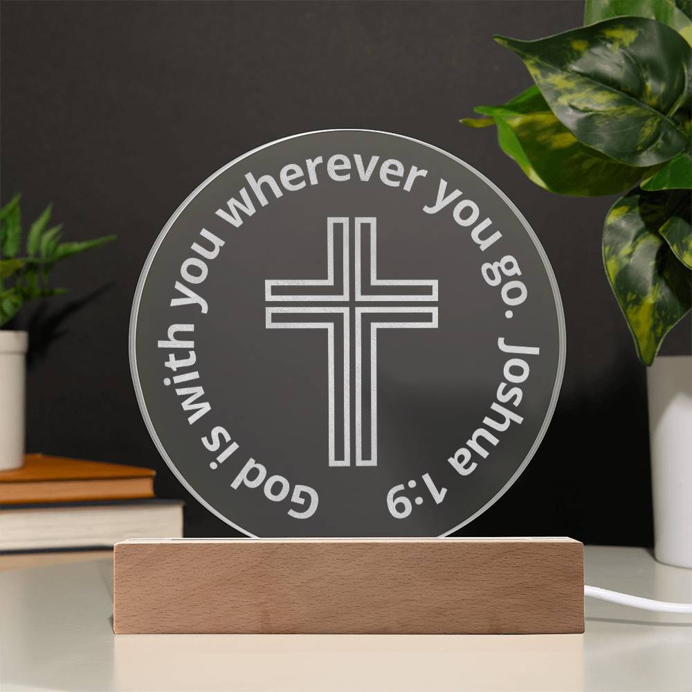 Engraved Acrylic Plaque - LED Nightlight - God Is With You