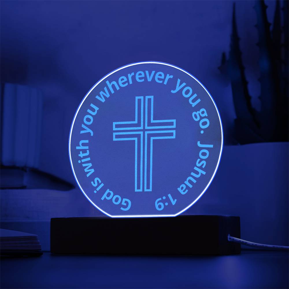 Engraved Acrylic Plaque - LED Nightlight - God Is With You