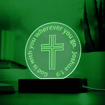 Engraved Acrylic Plaque - LED Nightlight - God Is With You