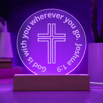 Engraved Acrylic Plaque - LED Nightlight - God Is With You
