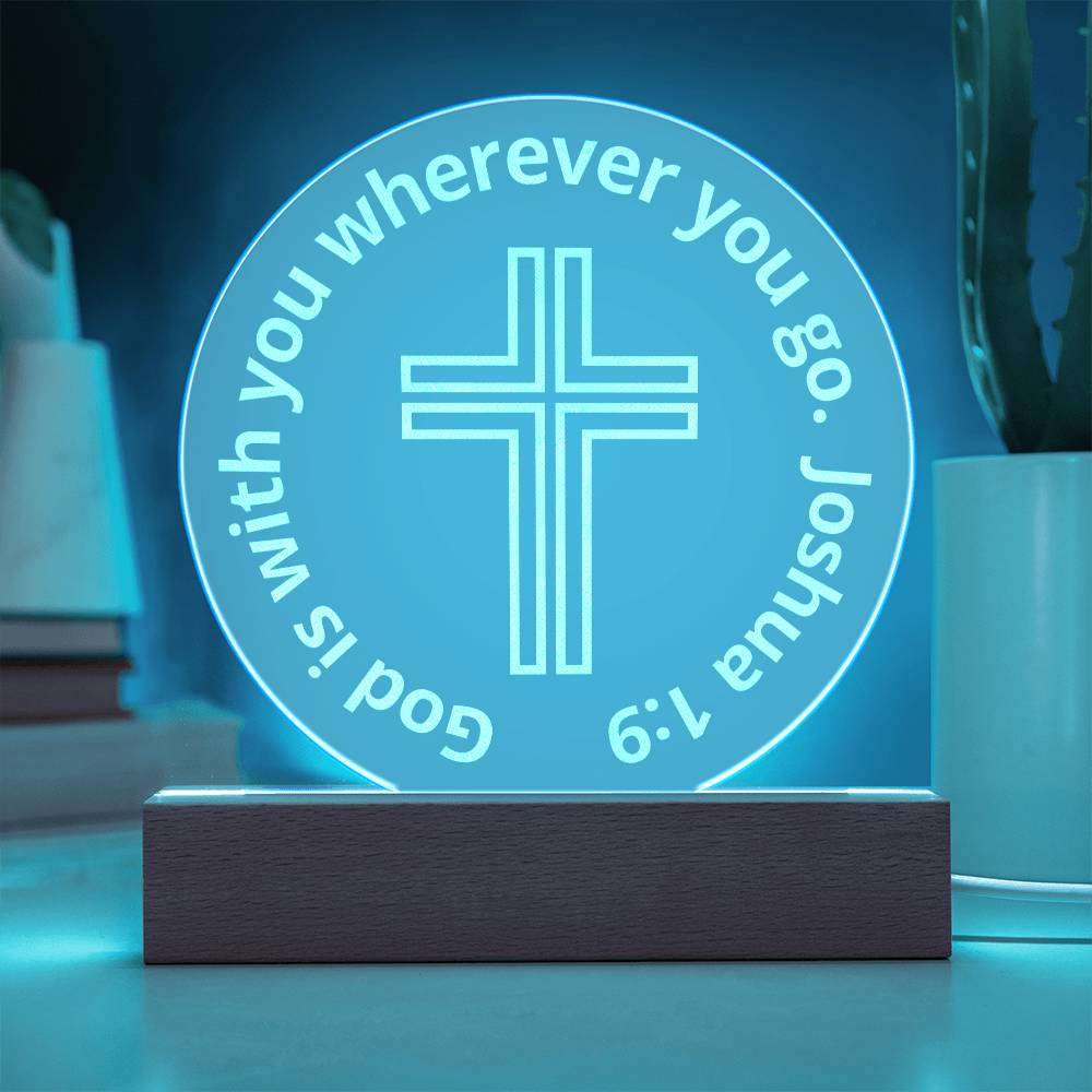 Engraved Acrylic Plaque - LED Nightlight - God Is With You