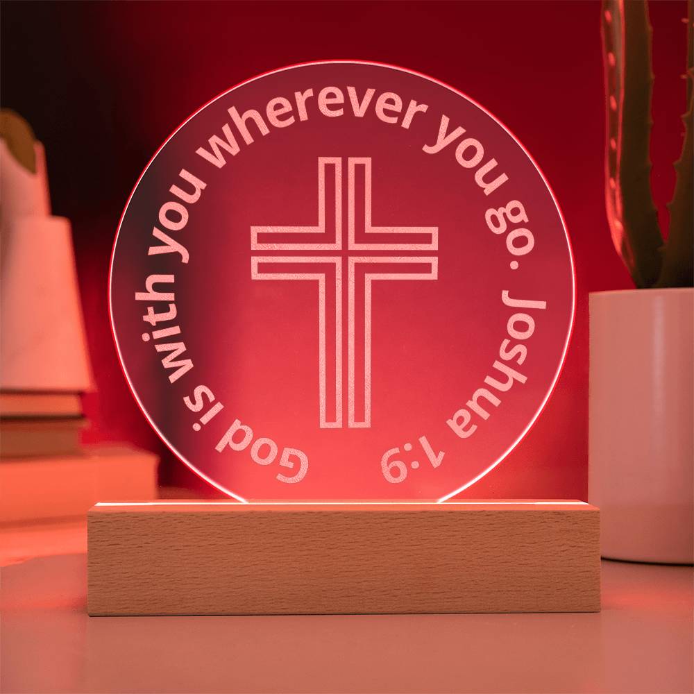 Engraved Acrylic Plaque - LED Nightlight - God Is With You