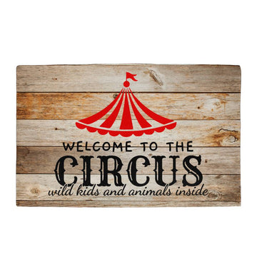 Door Mat Funny - Welcome to the circus wild kids and animals inside