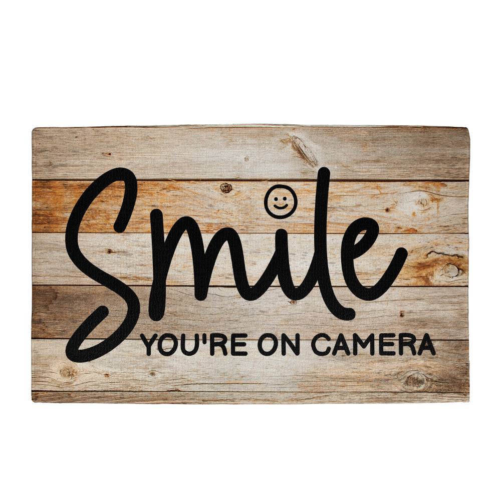 Door Mat Funny - Smile you're on camera