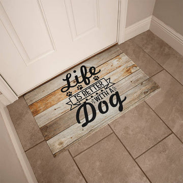 Door Mat | Life is better with a dog