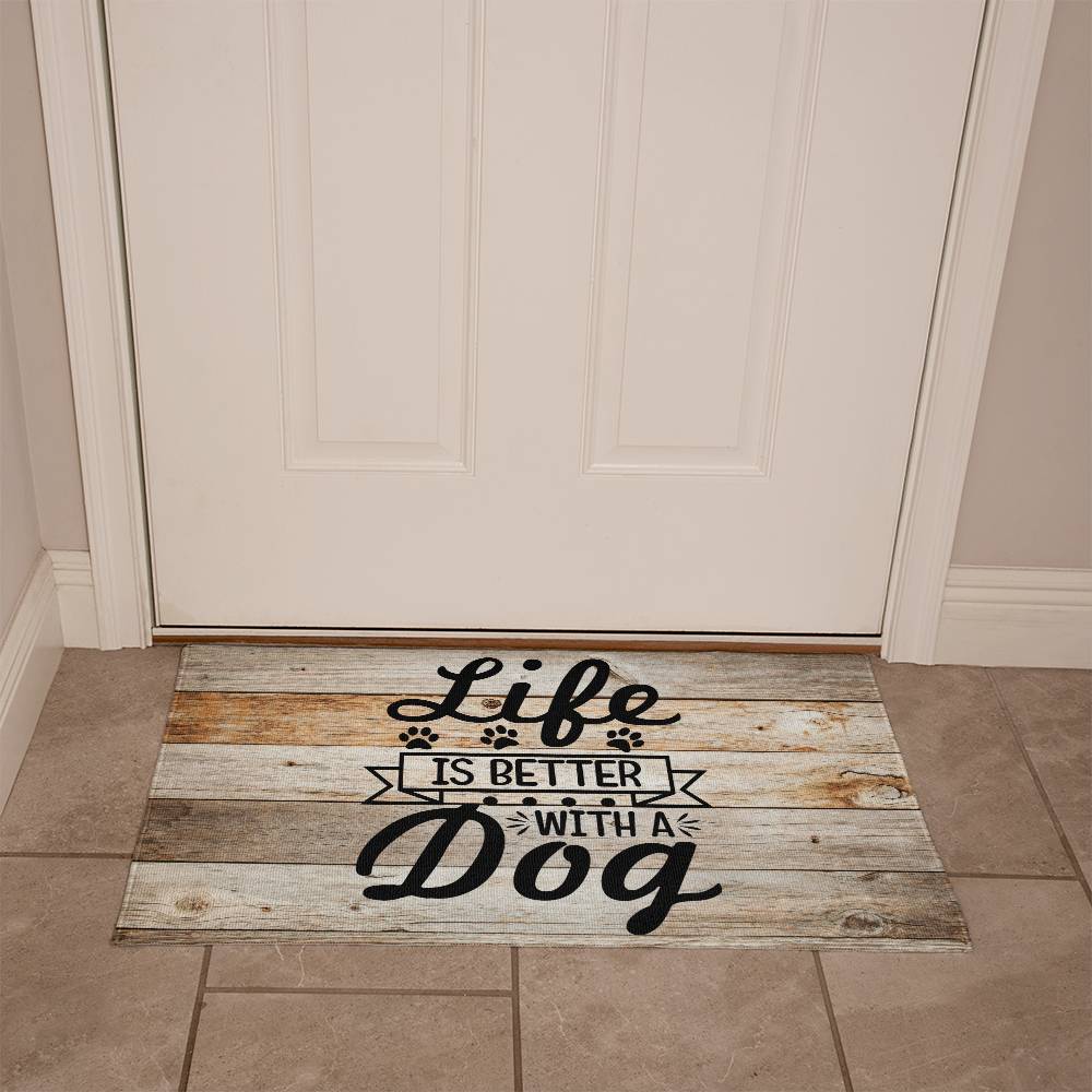 Door Mat | Life is better with a dog