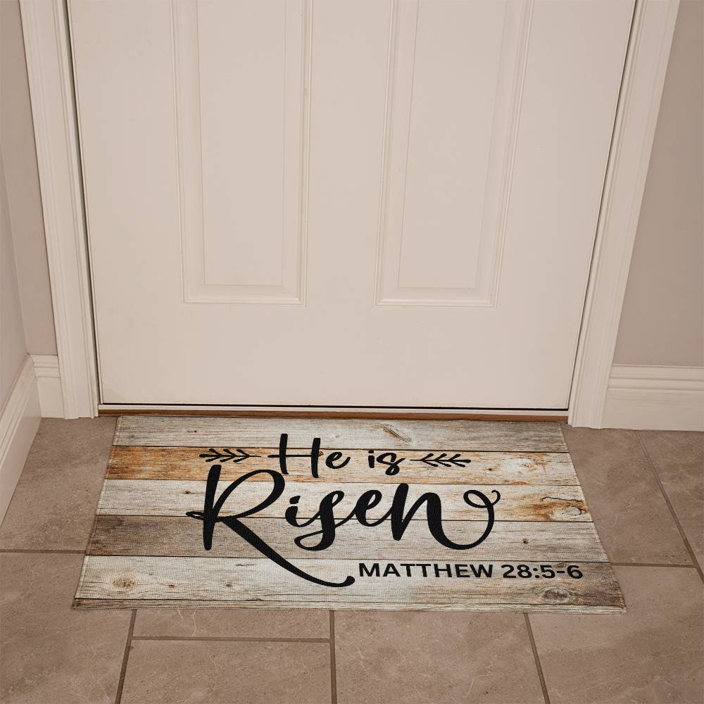 Christian Door Mat | He is Risen