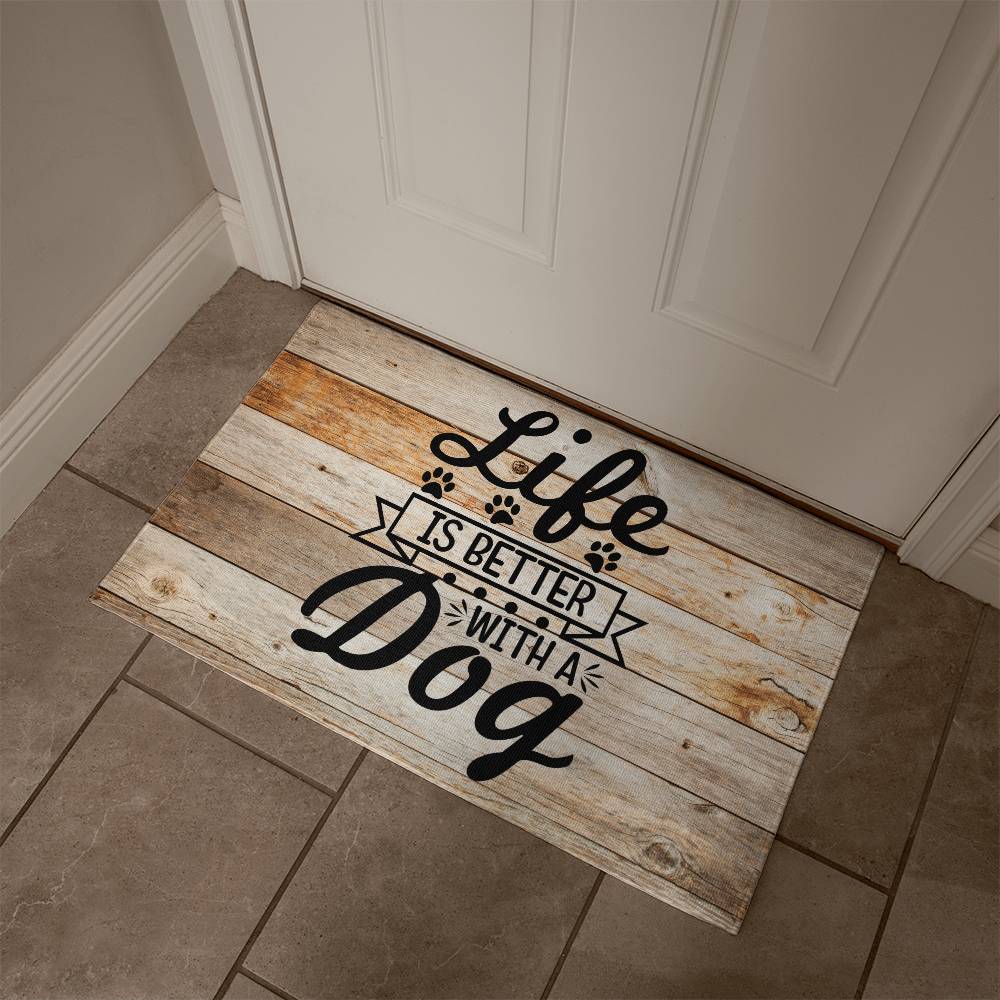 Door Mat | Life is better with a dog