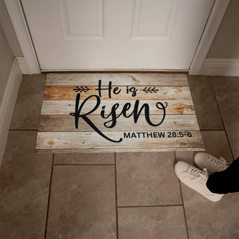 Christian Door Mat | He is Risen