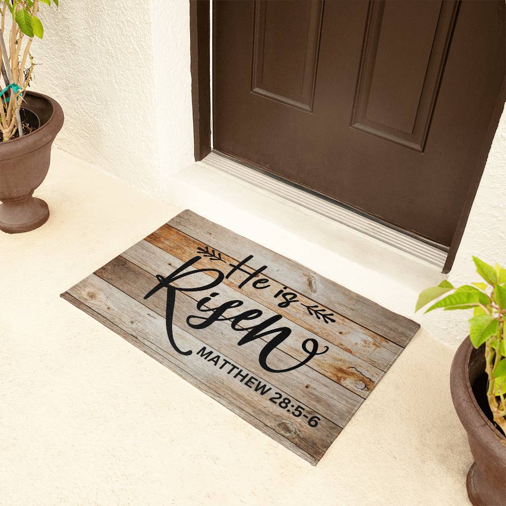 Christian Door Mat | He is Risen