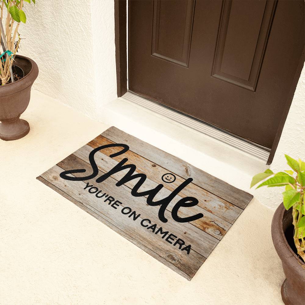 Door Mat Funny - Smile you're on camera