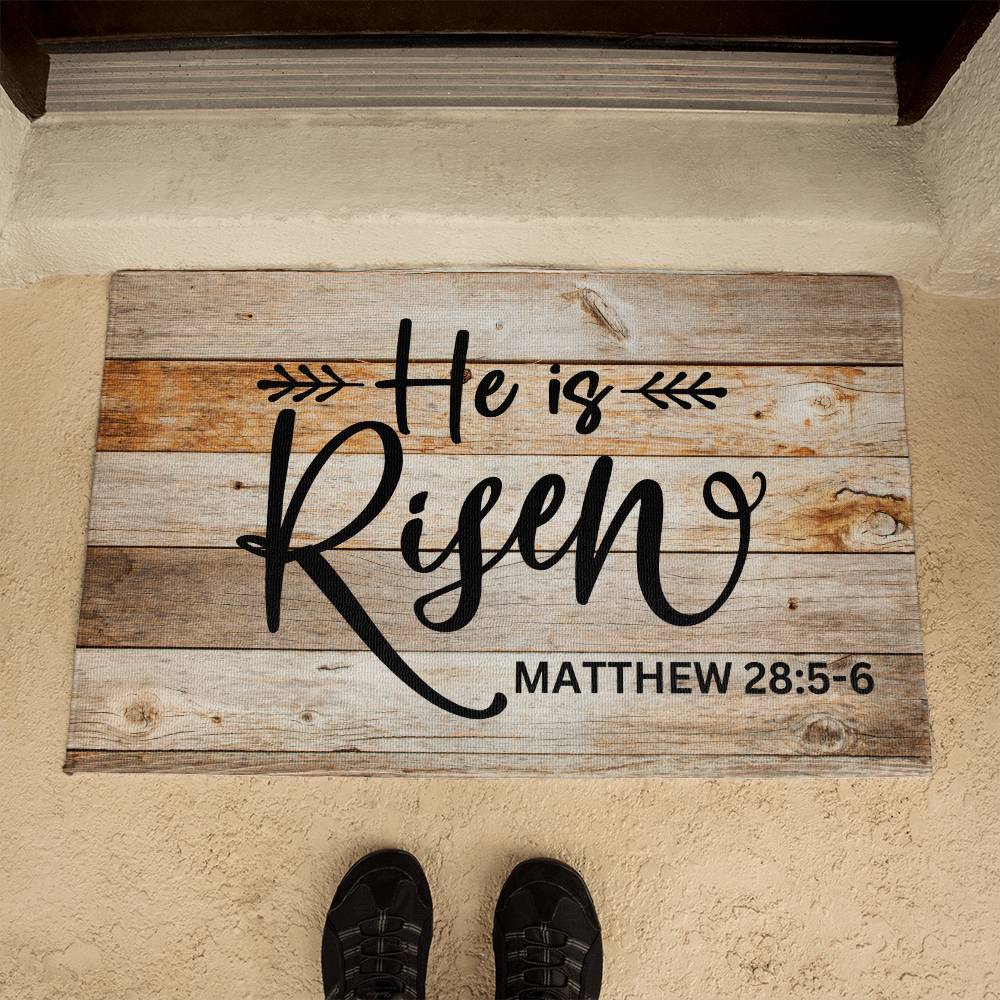 Christian Door Mat | He is Risen