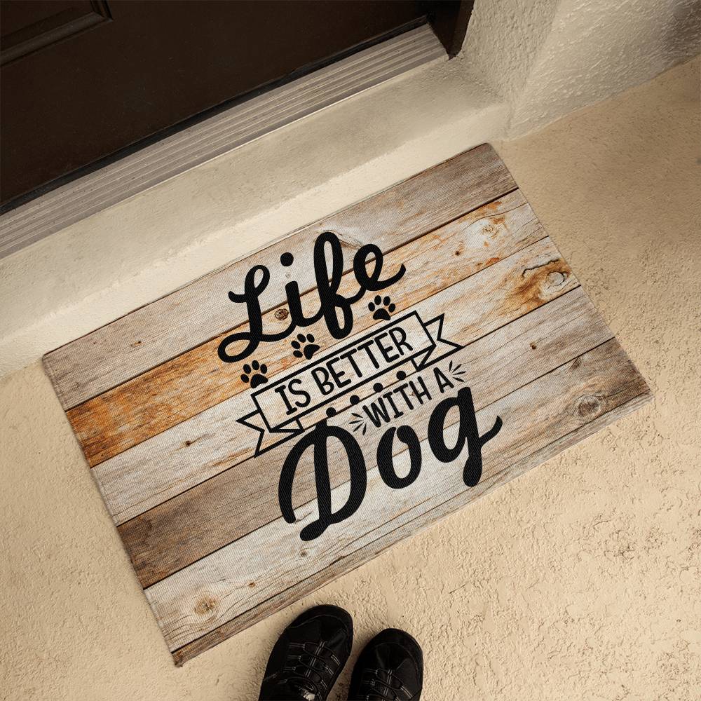 Door Mat | Life is better with a dog