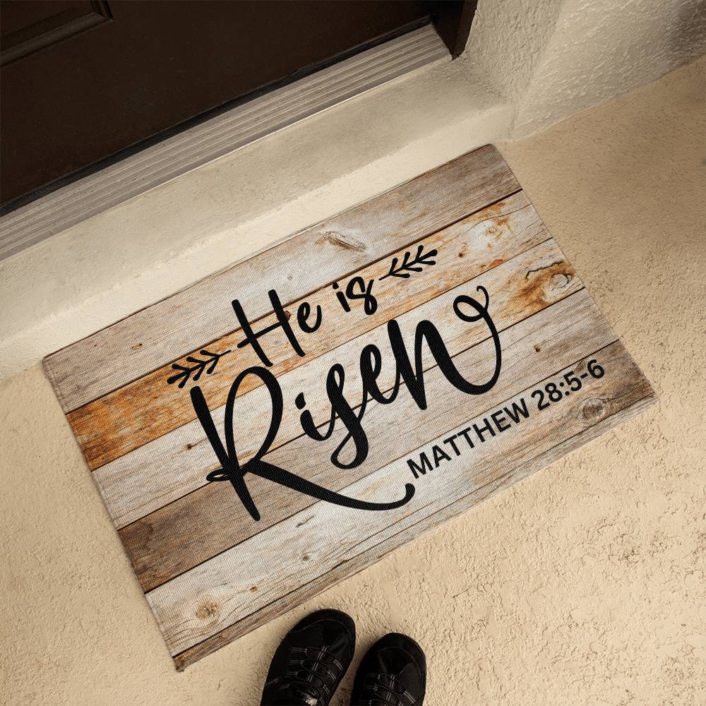 Christian Door Mat | He is Risen