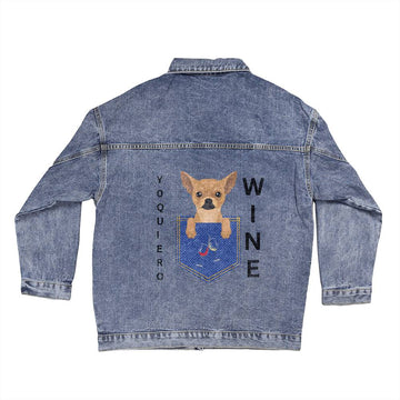 Yo Quiero Wine - Chihuahua - Denim Jacket