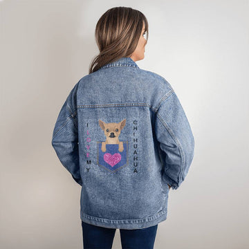 I Love My Chihuahua - Denim Jacket