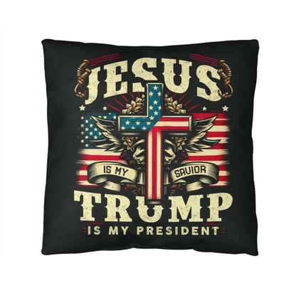 Christmas Pillow - Jesus is My Savior Trump is My President