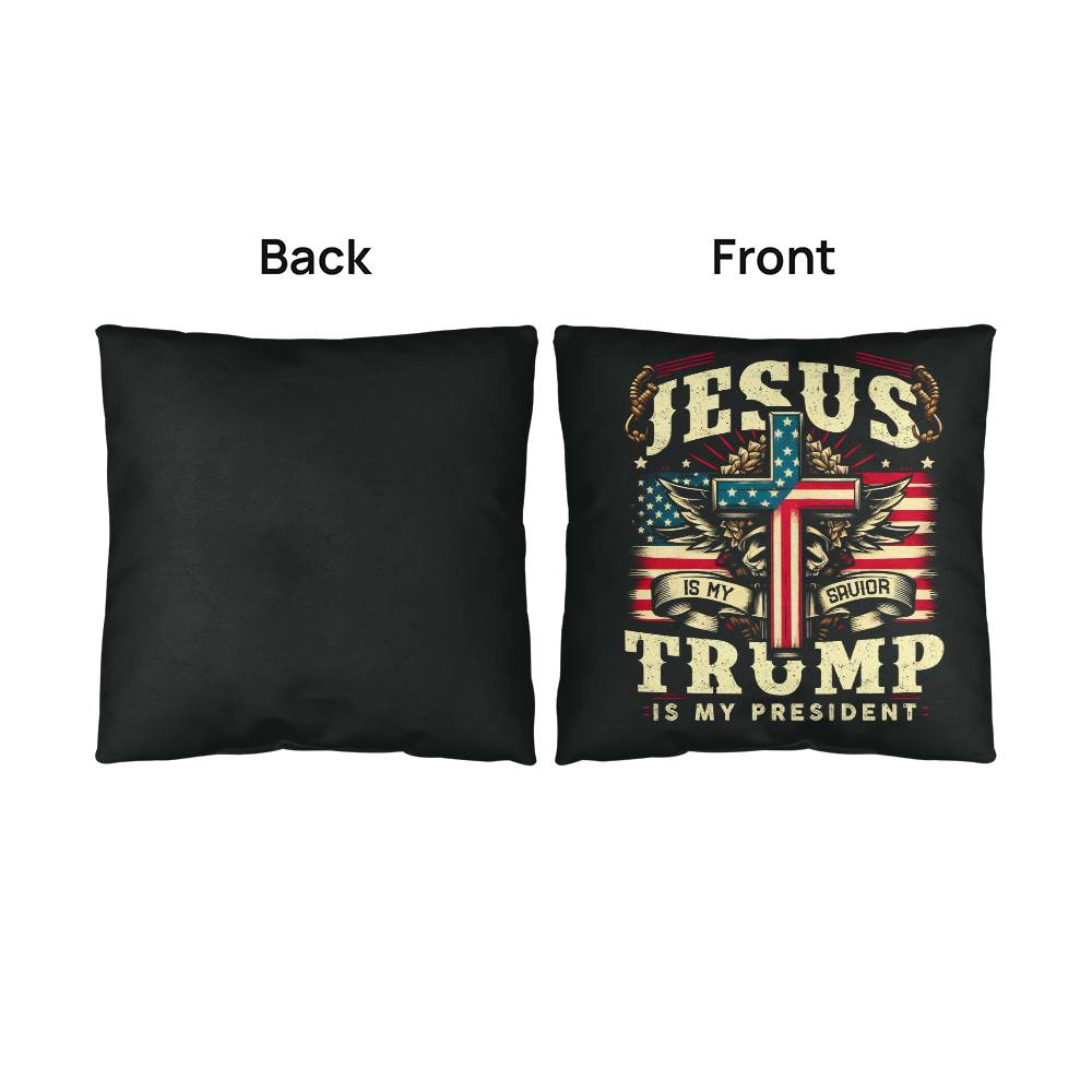 Christmas Pillow - Jesus is My Savior Trump is My President