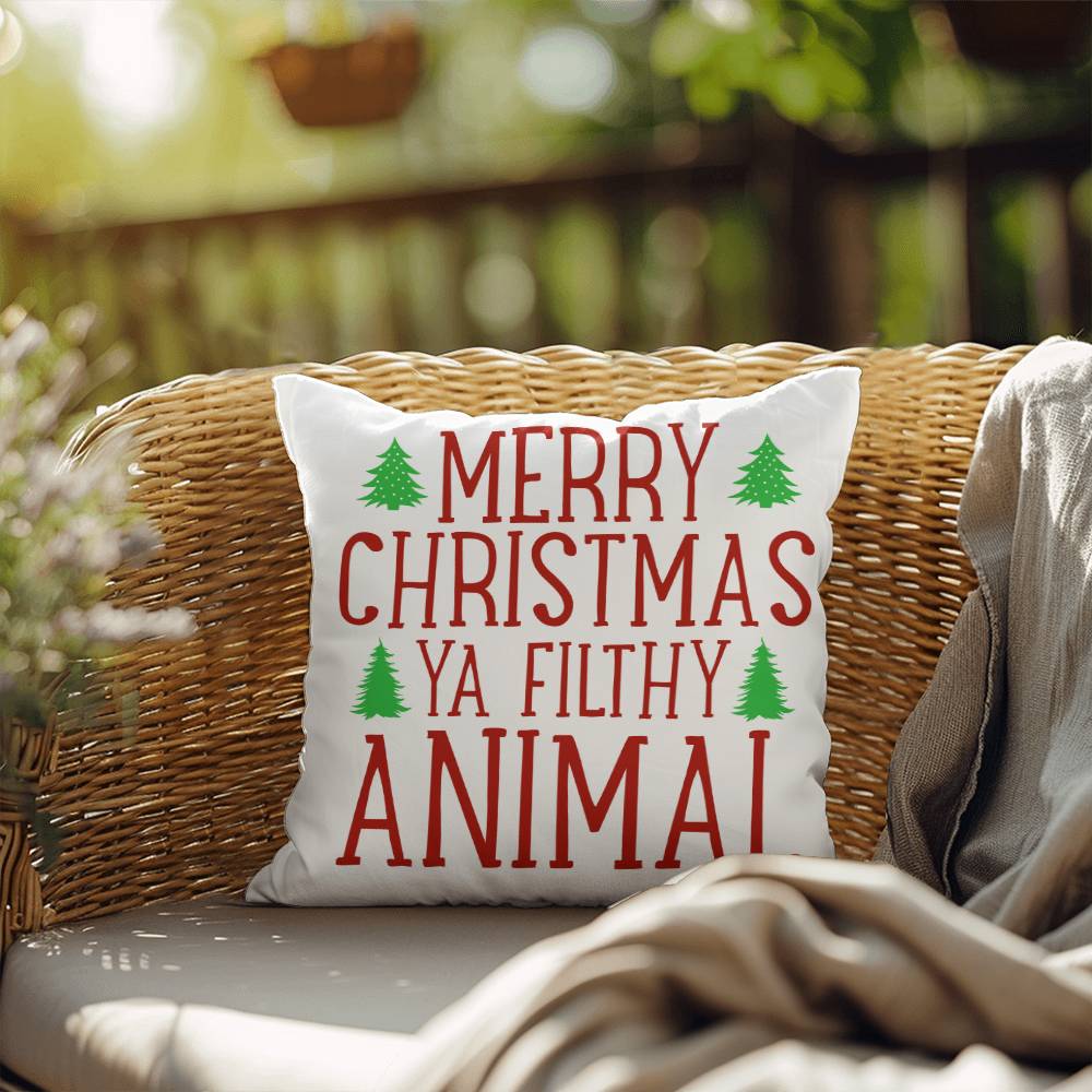 Christmas Pillow - Merry Christmas Ya Filthy Animal 3