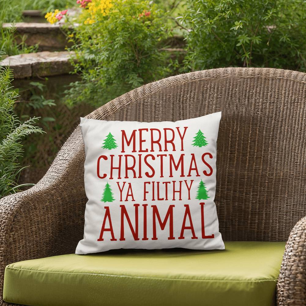 Christmas Pillow - Merry Christmas Ya Filthy Animal 3