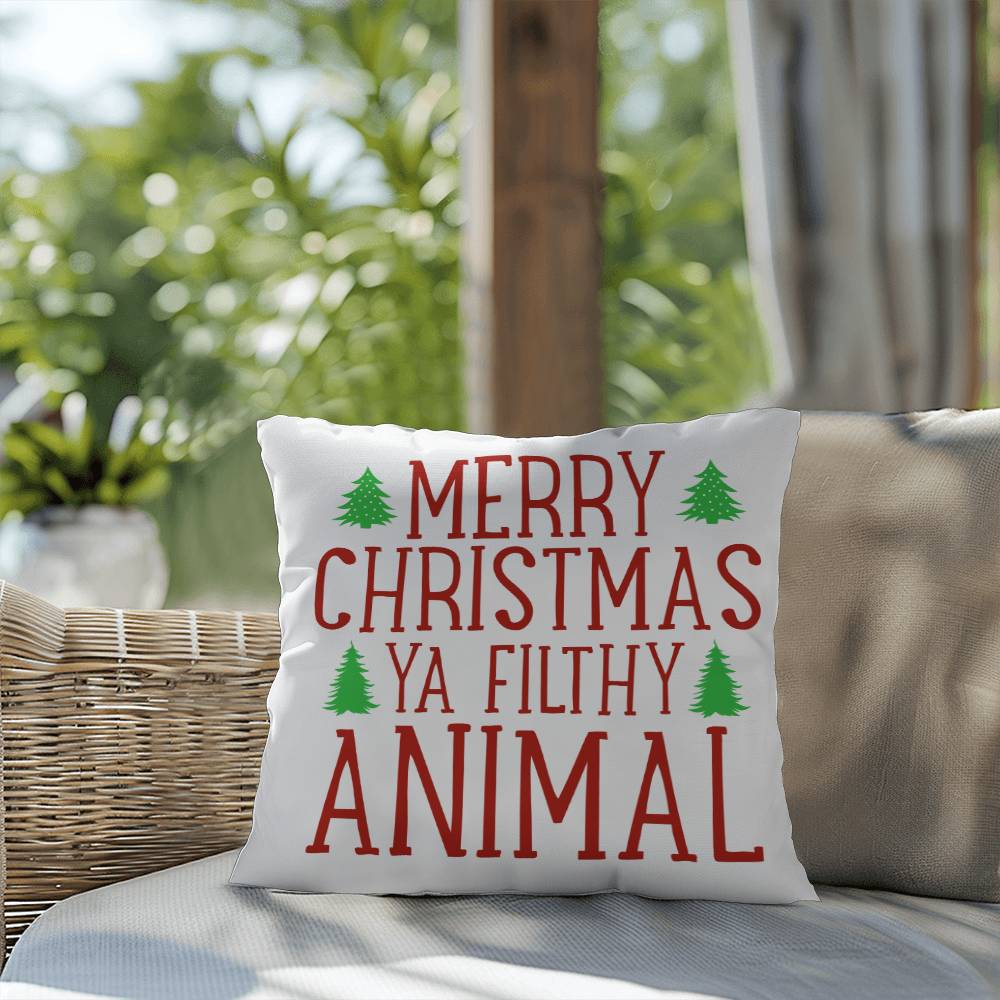 Christmas Pillow - Merry Christmas Ya Filthy Animal 3