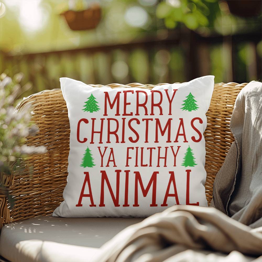 Christmas Pillow - Merry Christmas Ya Filthy Animal 3