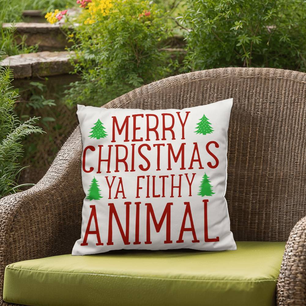 Christmas Pillow - Merry Christmas Ya Filthy Animal 3