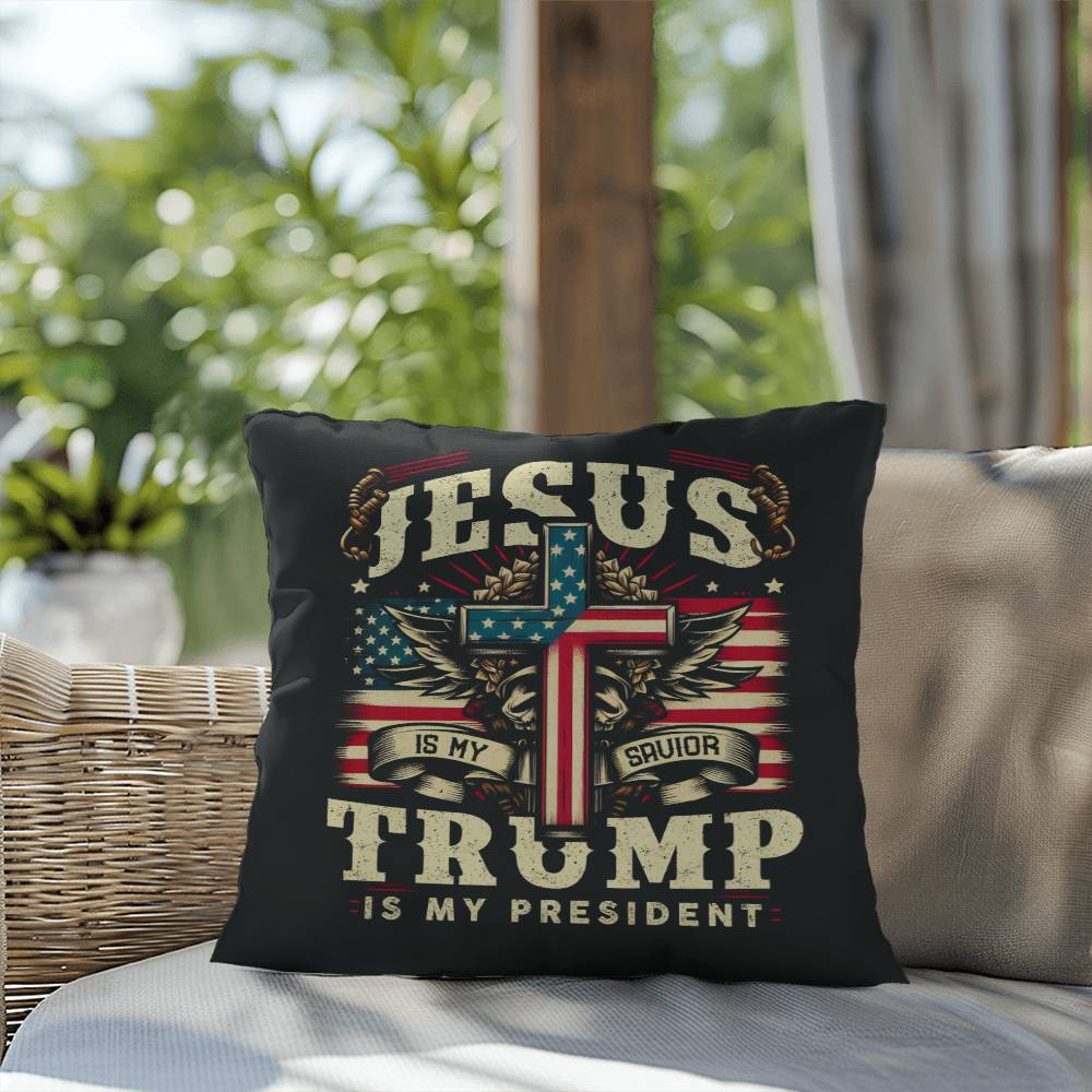 Christmas Pillow - Jesus is My Savior Trump is My President