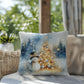 Christmas Pillow - Snowman Christmas Tree Design