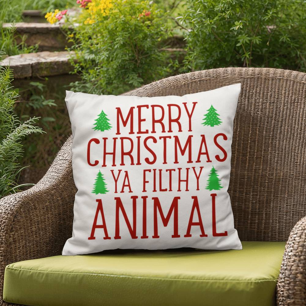 Christmas Pillow - Merry Christmas Ya Filthy Animal 3