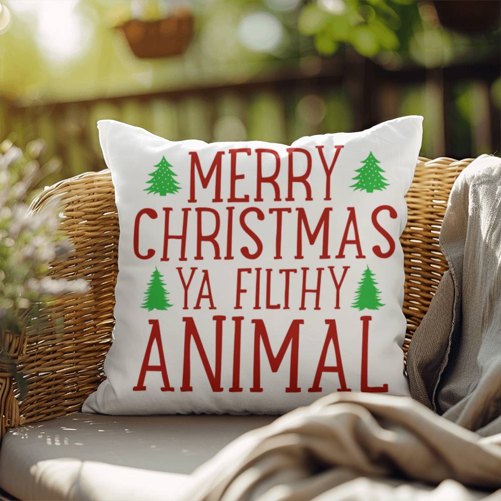 Christmas Pillow - Merry Christmas Ya Filthy Animal 3