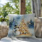 Christmas Pillow - Snowman Christmas Tree Design