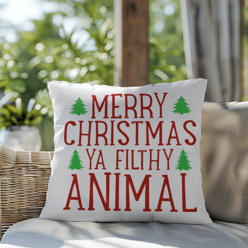 Christmas Pillow - Merry Christmas Ya Filthy Animal 3