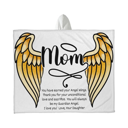 Mom Blanket from Daughter | Angel Wings | Hooded Blanket