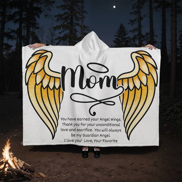 Mom Blanket | Hooded Blanket | Angel Wings