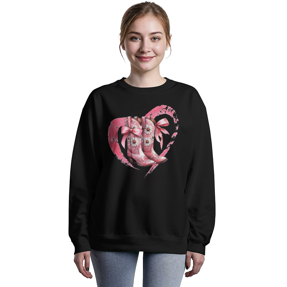 Excuse Me Western Sweatshirt - Chinoiserie Pink Coquette