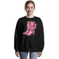 Western Sweatshirt - Pink Cowgirl Boots - Chinoiserie Coquette