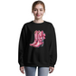 Western Sweatshirt - Pink Cowgirl Boots - It's all about the Boots - Chinoiserie Coquette