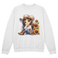 Western Sweatshirt - Cowgirl with Sunflowers Sweatshirt