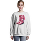 Western Sweatshirt - Pink Cowgirl Boots - Chinoiserie Coquette