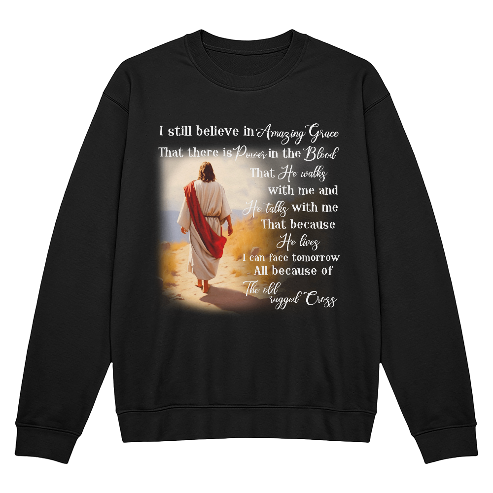 The Old Rugged Cross - Christian Sweatshirt -  Black