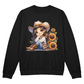 Western Sweatshirt - Cowgirl with Sunflowers Sweatshirt