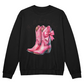 Western Sweatshirt - Pink Cowgirl Boots - It's all about the Boots - Chinoiserie Coquette