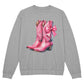 Western Sweatshirt - Pink Cowgirl Boots - Chinoiserie Coquette