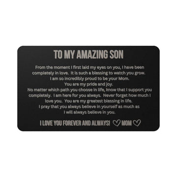 Engraved Wallet Card - To My Son from Mom