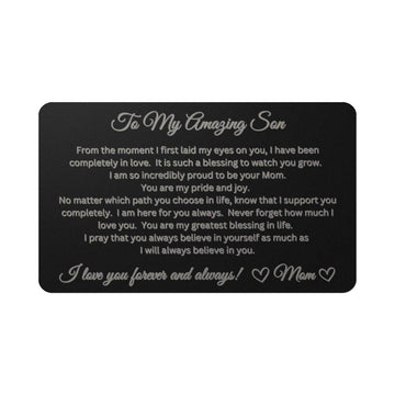 To My Amazing Son - Engraved Wallet Card