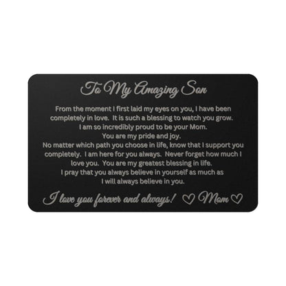 To My Amazing Son - Engraved Wallet Card