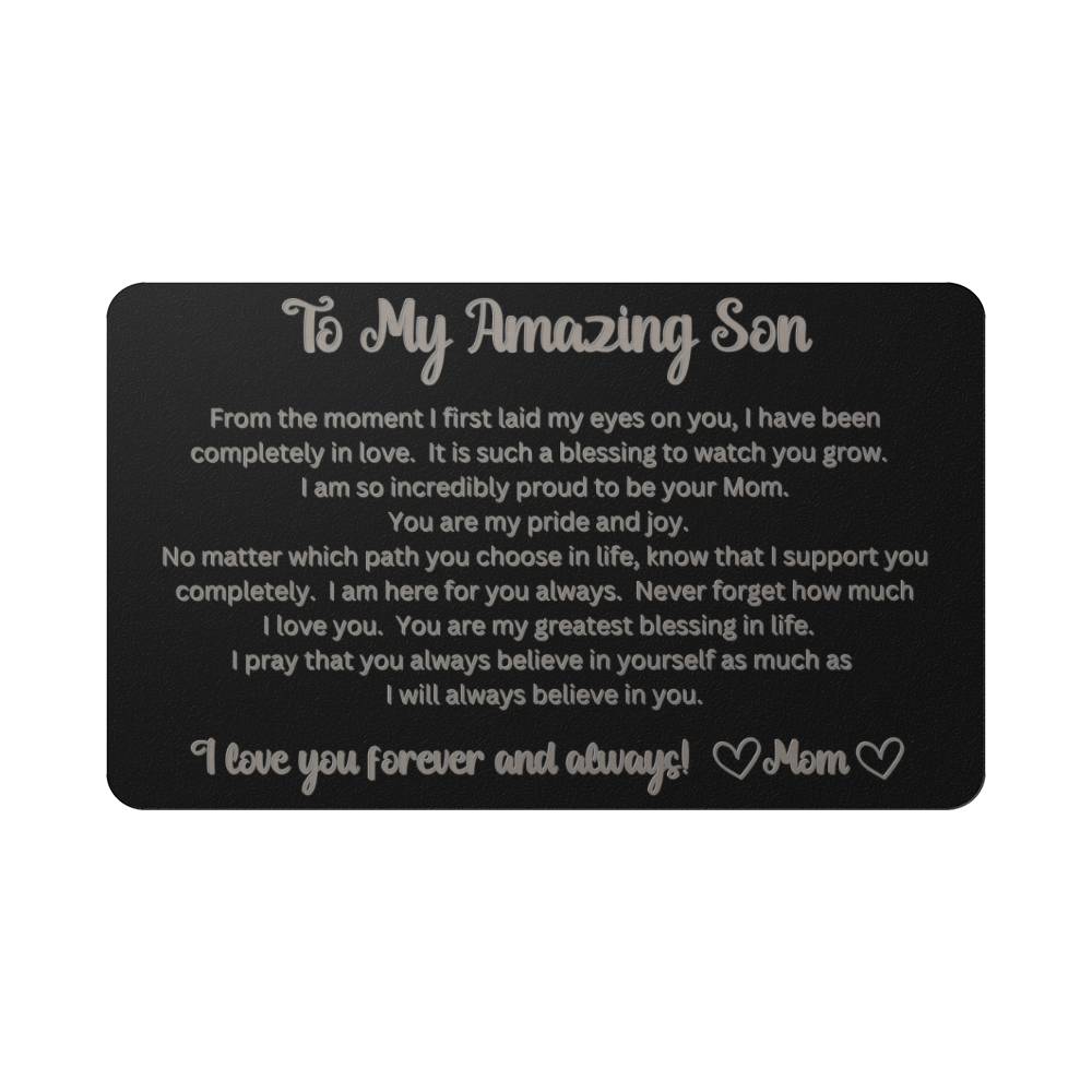 To My Amazing Son - Engraved Wallet Card
