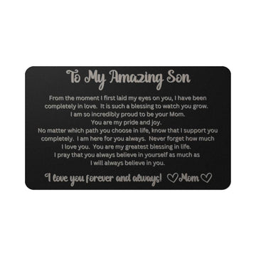 To My Amazing Son - Engraved Wallet Card